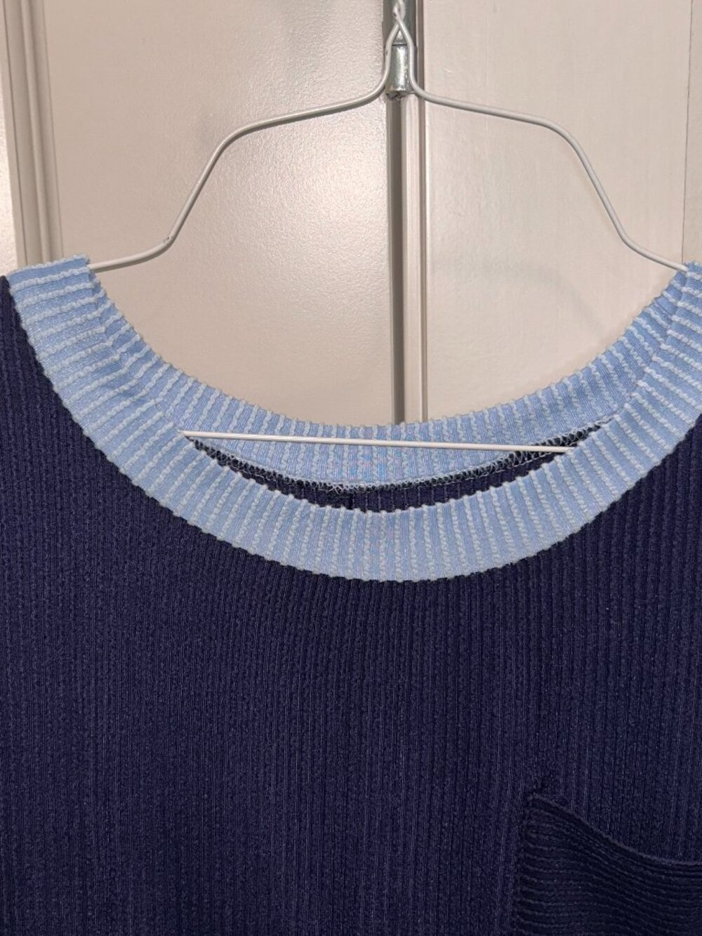 Raised Rib Navy Dress - Picture 3 of 7